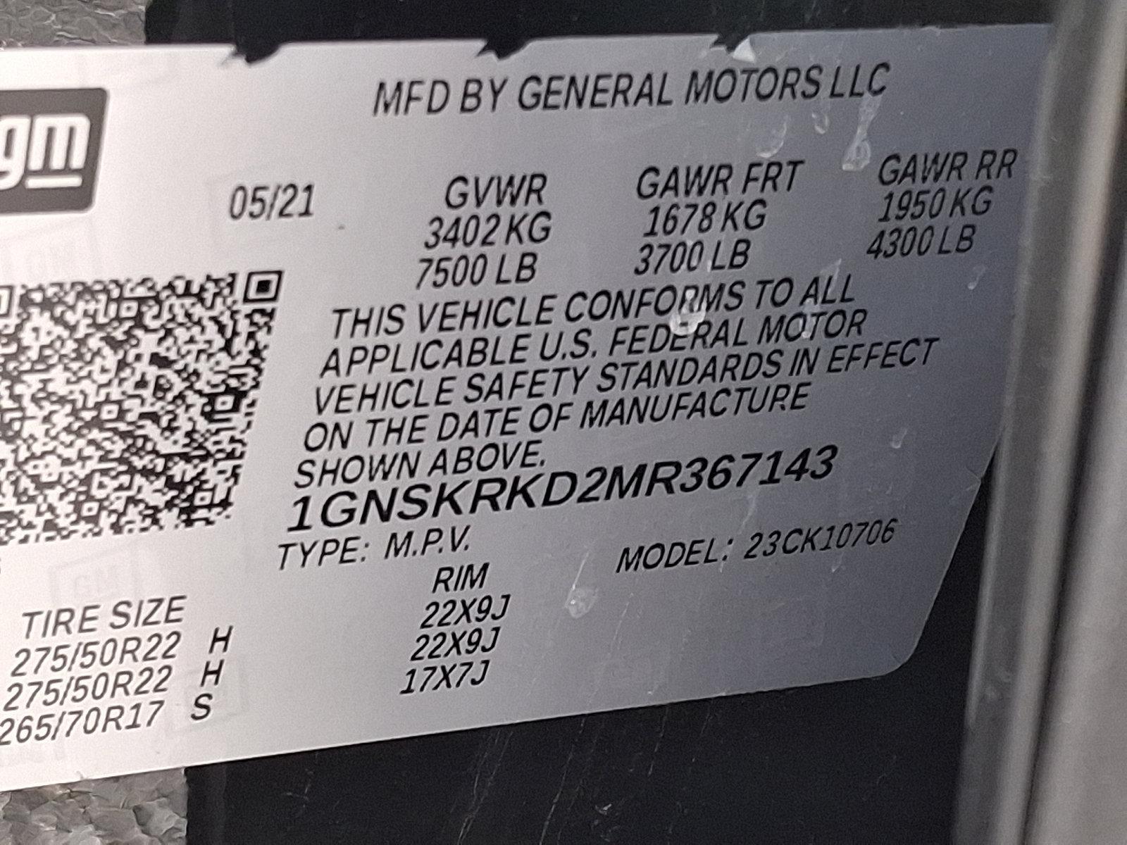 2021 Chevrolet Tahoe Vehicle Photo in BETHLEHEM, PA 18017-9401