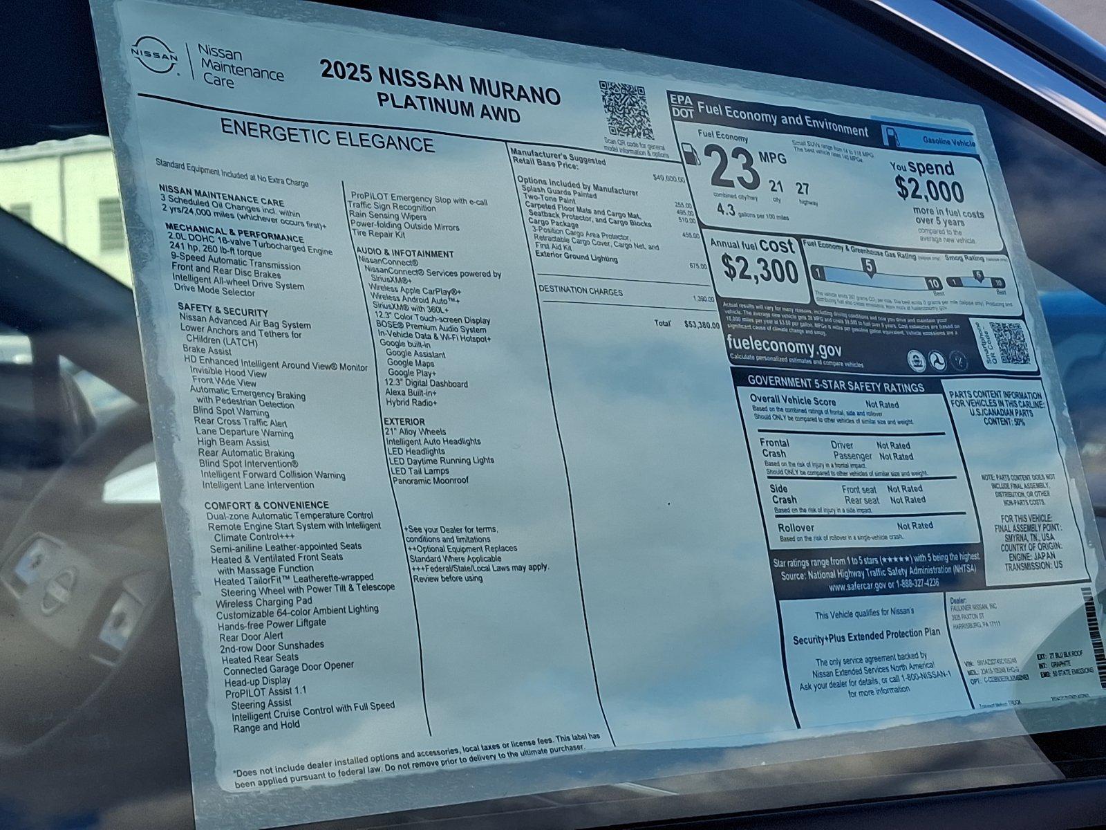 2025 Nissan Murano Vehicle Photo in Harrisburg, PA 17111-1033