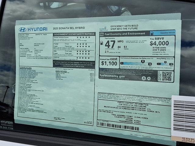 2025 Hyundai SONATA Hybrid Vehicle Photo in Philadelphia, PA 19116