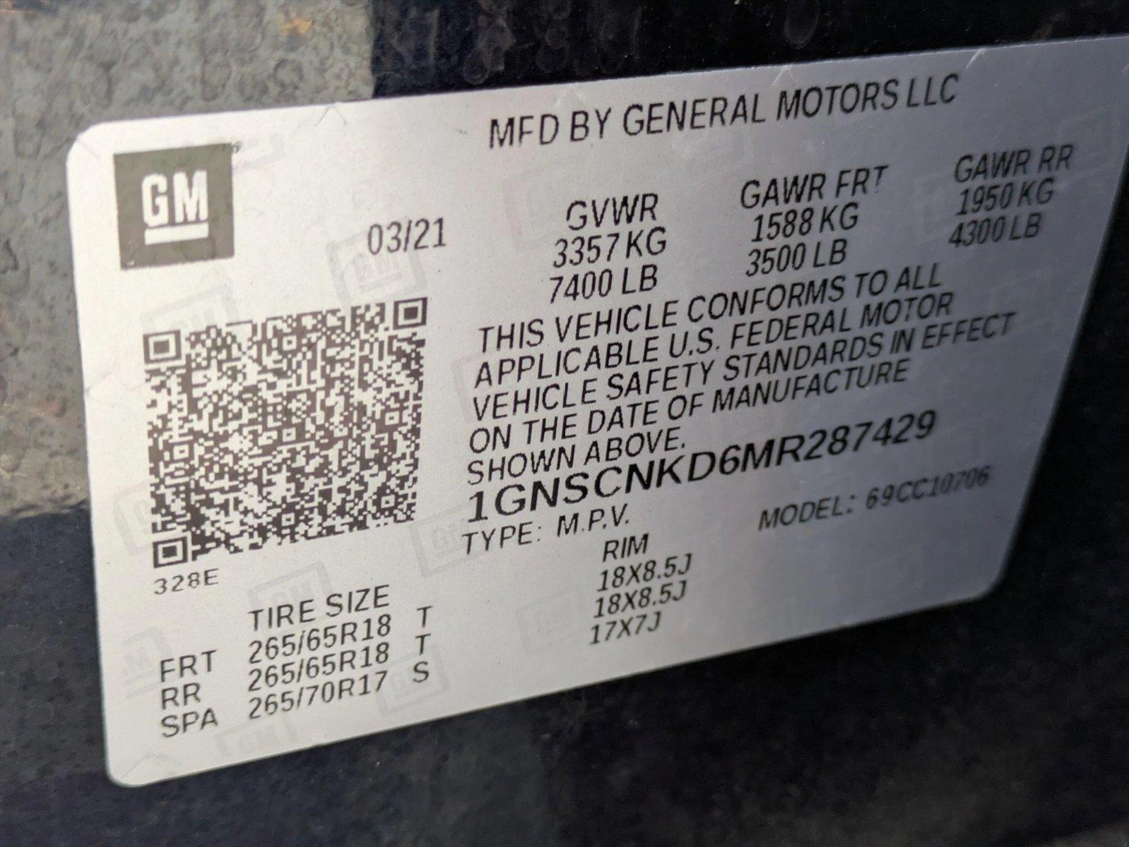 2021 Chevrolet Tahoe Vehicle Photo in GREENACRES, FL 33463-3207