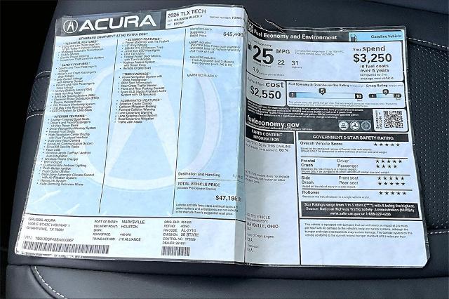 2025 Acura TLX Vehicle Photo in Grapevine, TX 76051