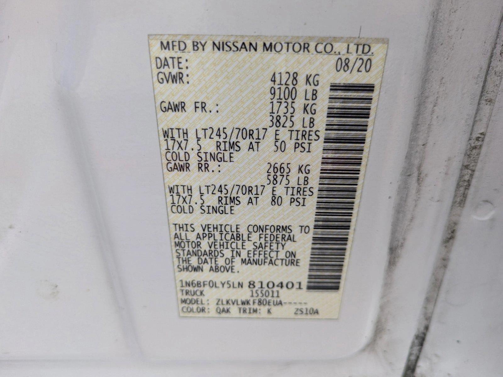 2020 Nissan NV Cargo Vehicle Photo in Corpus Christi, TX 78415