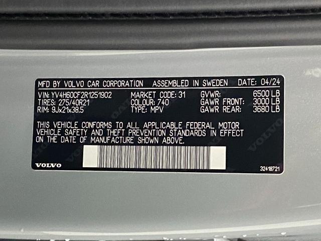 2024 Volvo XC90 Recharge Plug-In Hybrid Vehicle Photo in Appleton, WI 54913