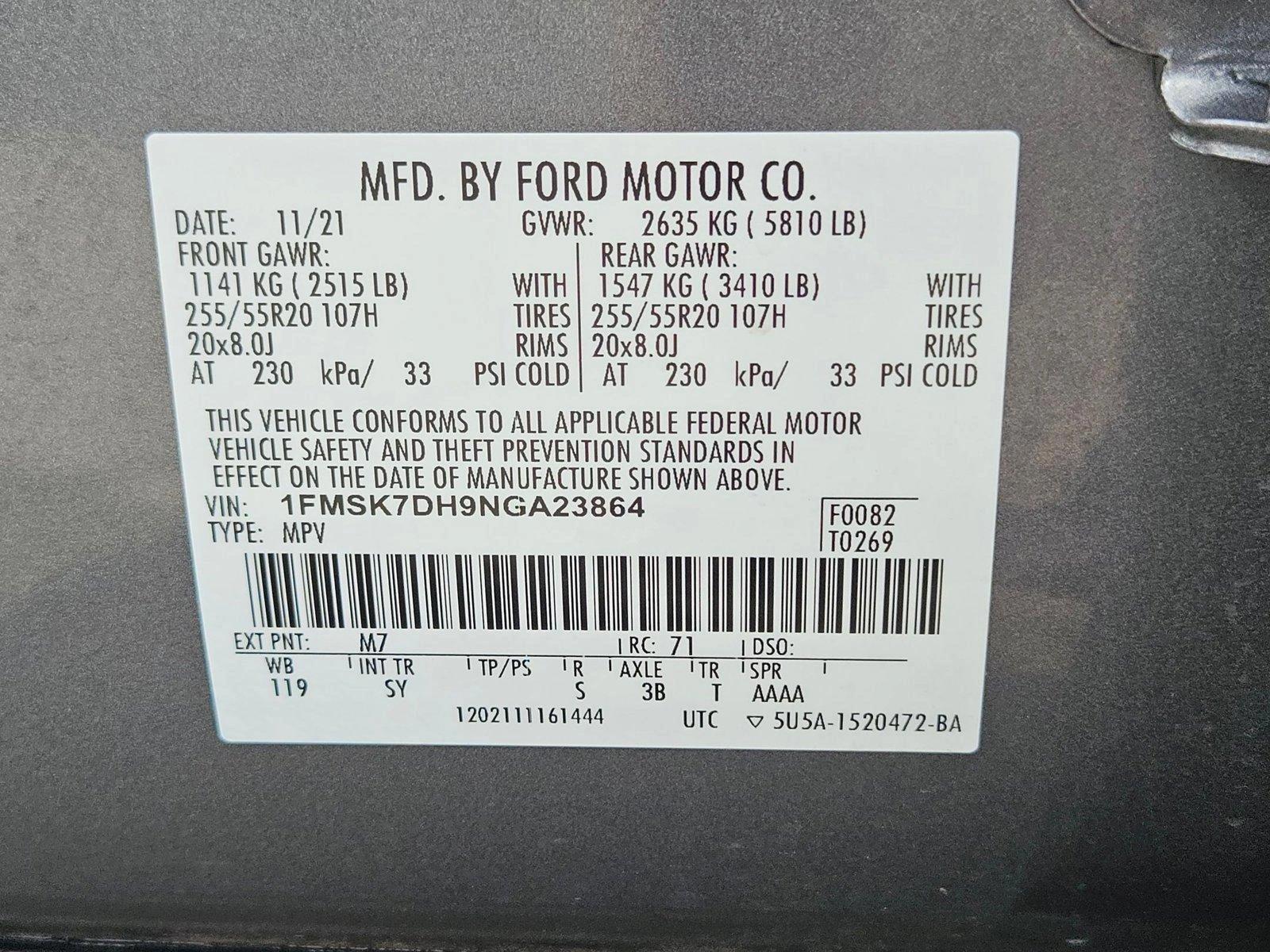 2022 Ford EXPL Vehicle Photo in GILBERT, AZ 85297-0446