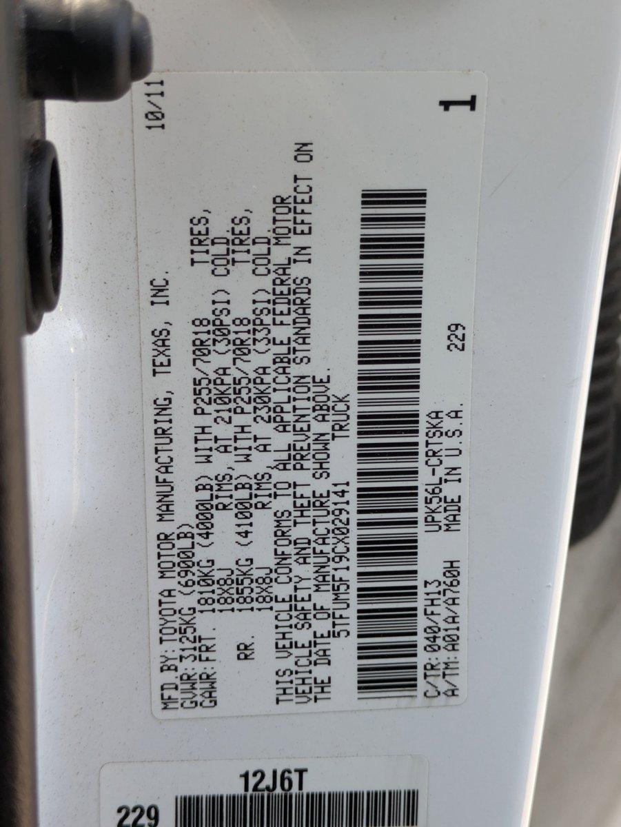 2012 Toyota Tundra 4WD Truck Vehicle Photo in GREENACRES, FL 33463-3207