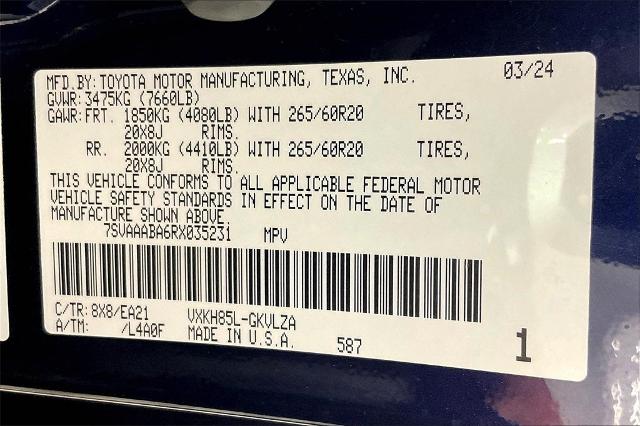 2024 Toyota Sequoia Vehicle Photo in Tulsa, OK 74129