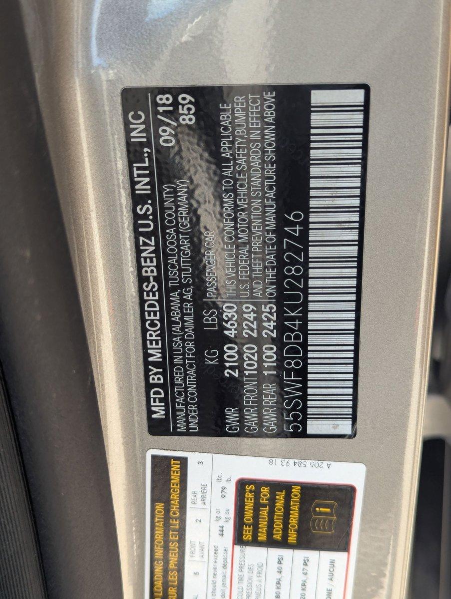 2019 Mercedes-Benz C-Class Vehicle Photo in Pembroke Pines , FL 33027