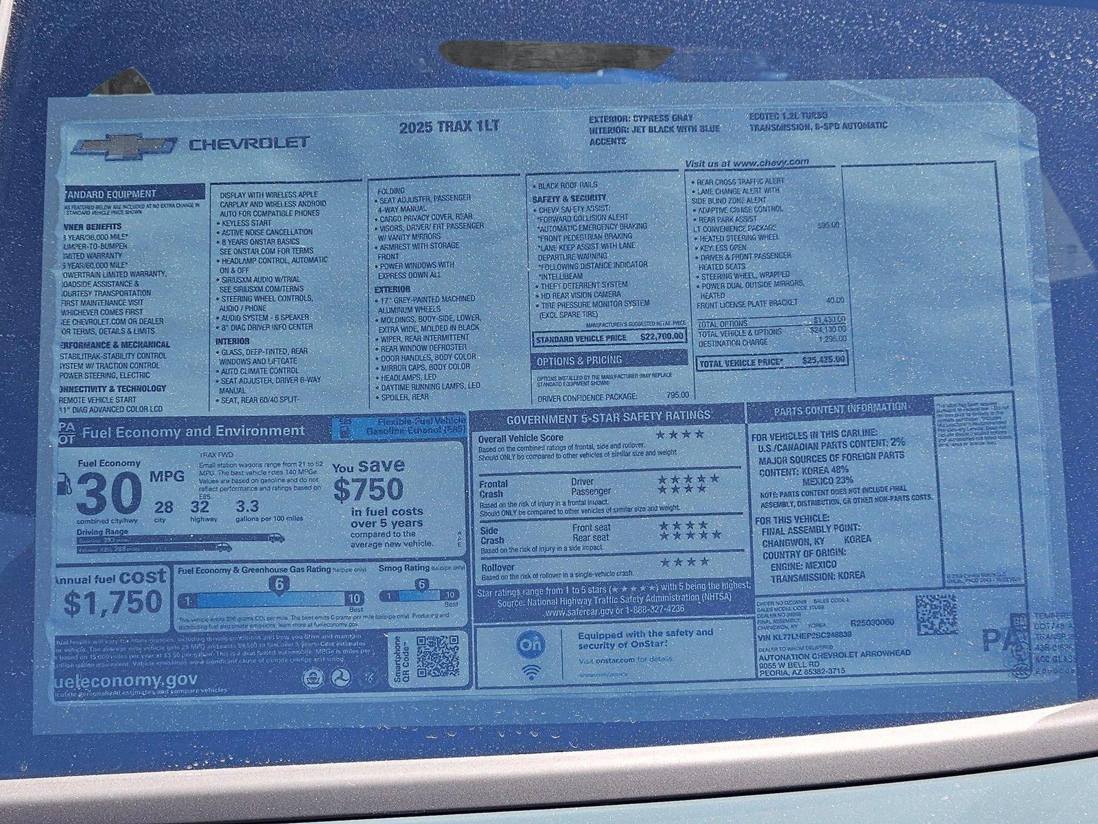2025 Chevrolet Trax Vehicle Photo in PEORIA, AZ 85382-3715