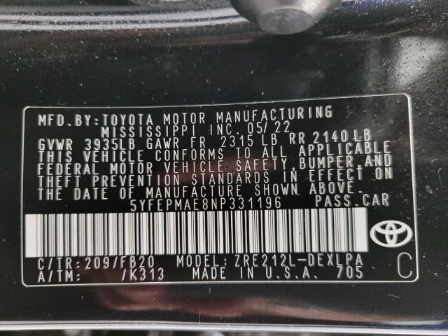 2022 Toyota Corolla Vehicle Photo in Oshkosh, WI 54904