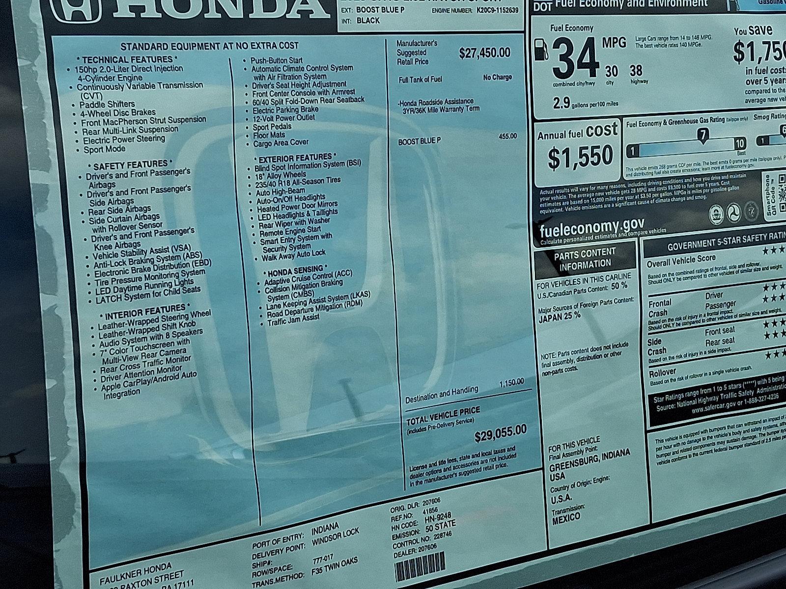 2025 Honda Civic Hatchback Vehicle Photo in Harrisburg, PA 17111