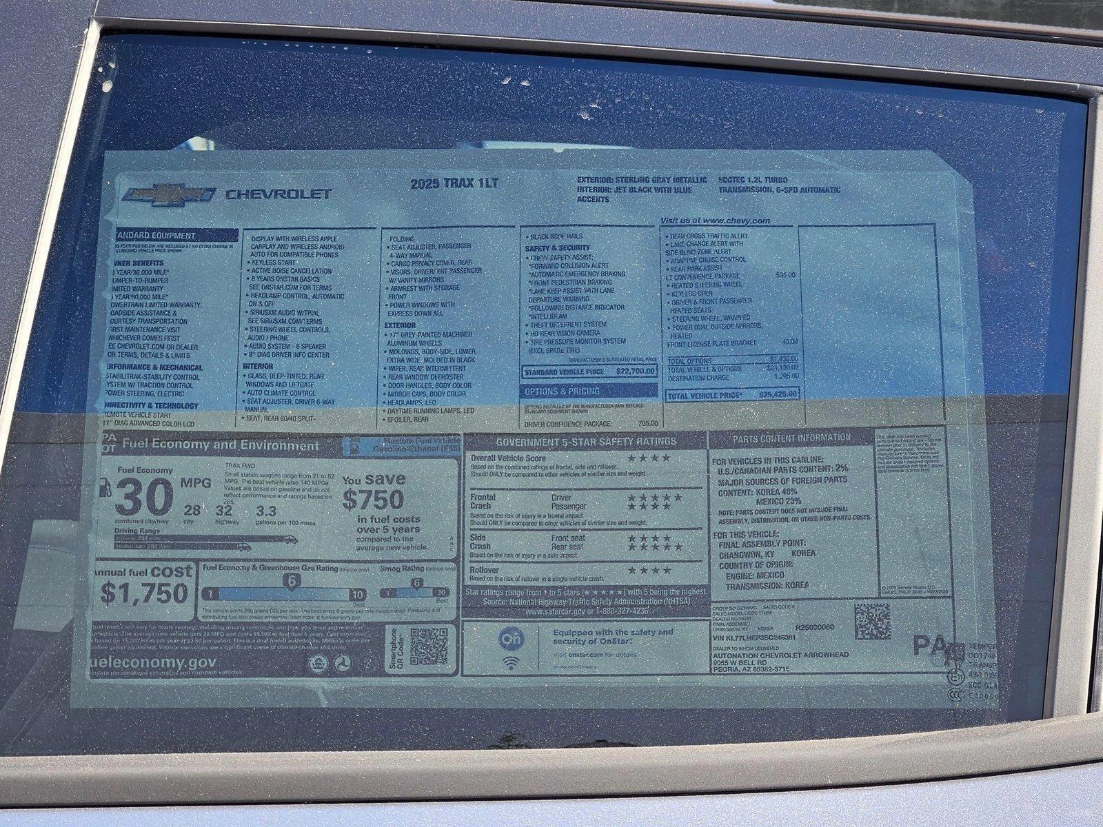 2025 Chevrolet Trax Vehicle Photo in PEORIA, AZ 85382-3715