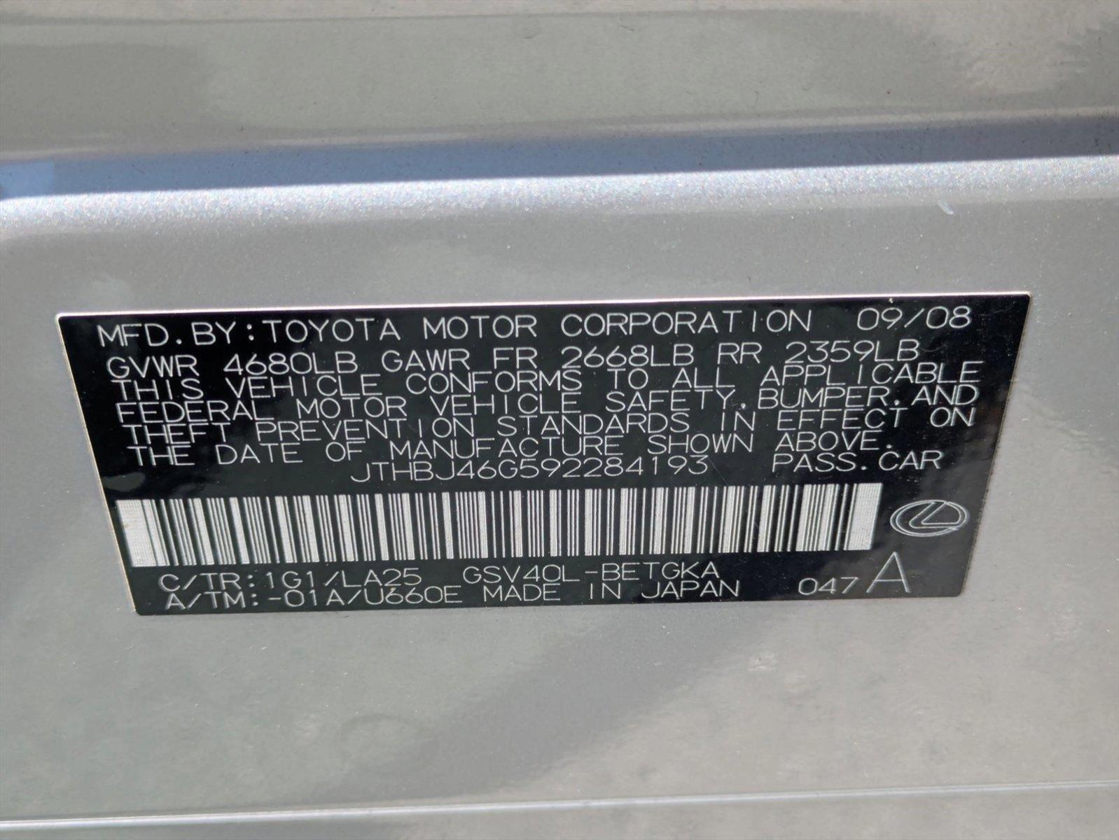 2009 Lexus ES 350 Vehicle Photo in GREENACRES, FL 33463-3207