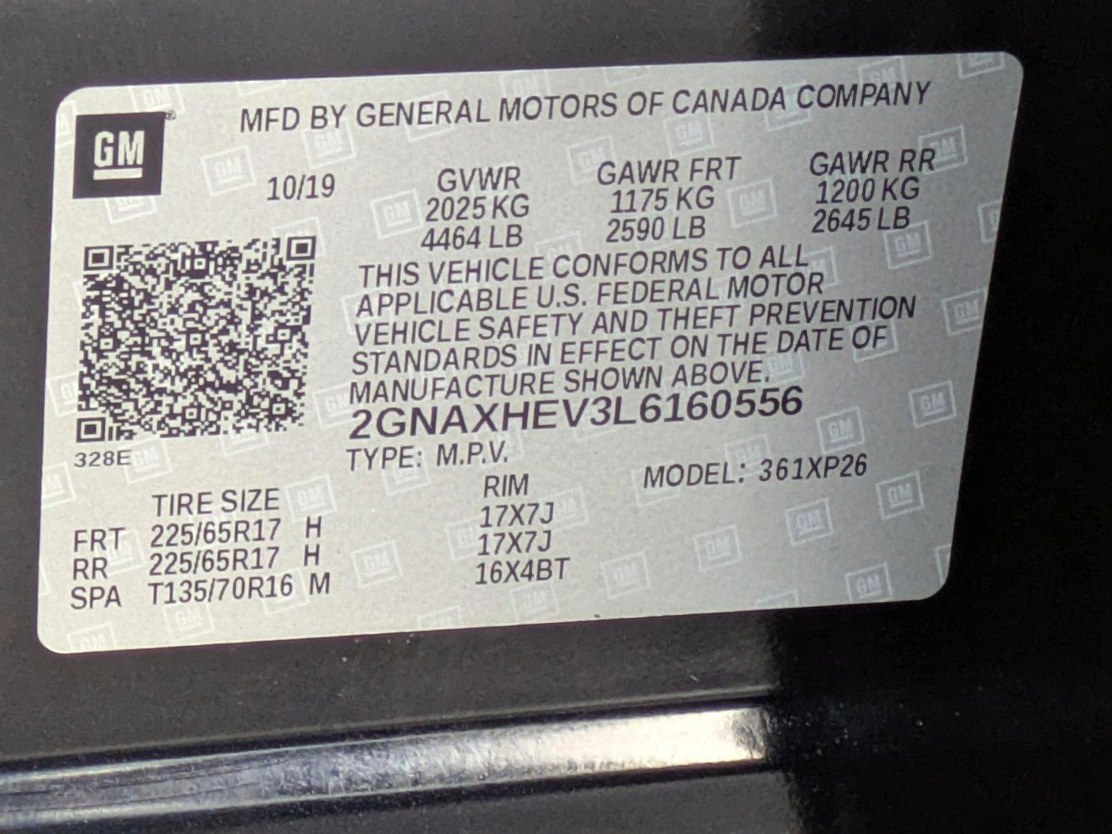 2020 Chevrolet Equinox Vehicle Photo in CLEARWATER, FL 33764-7163