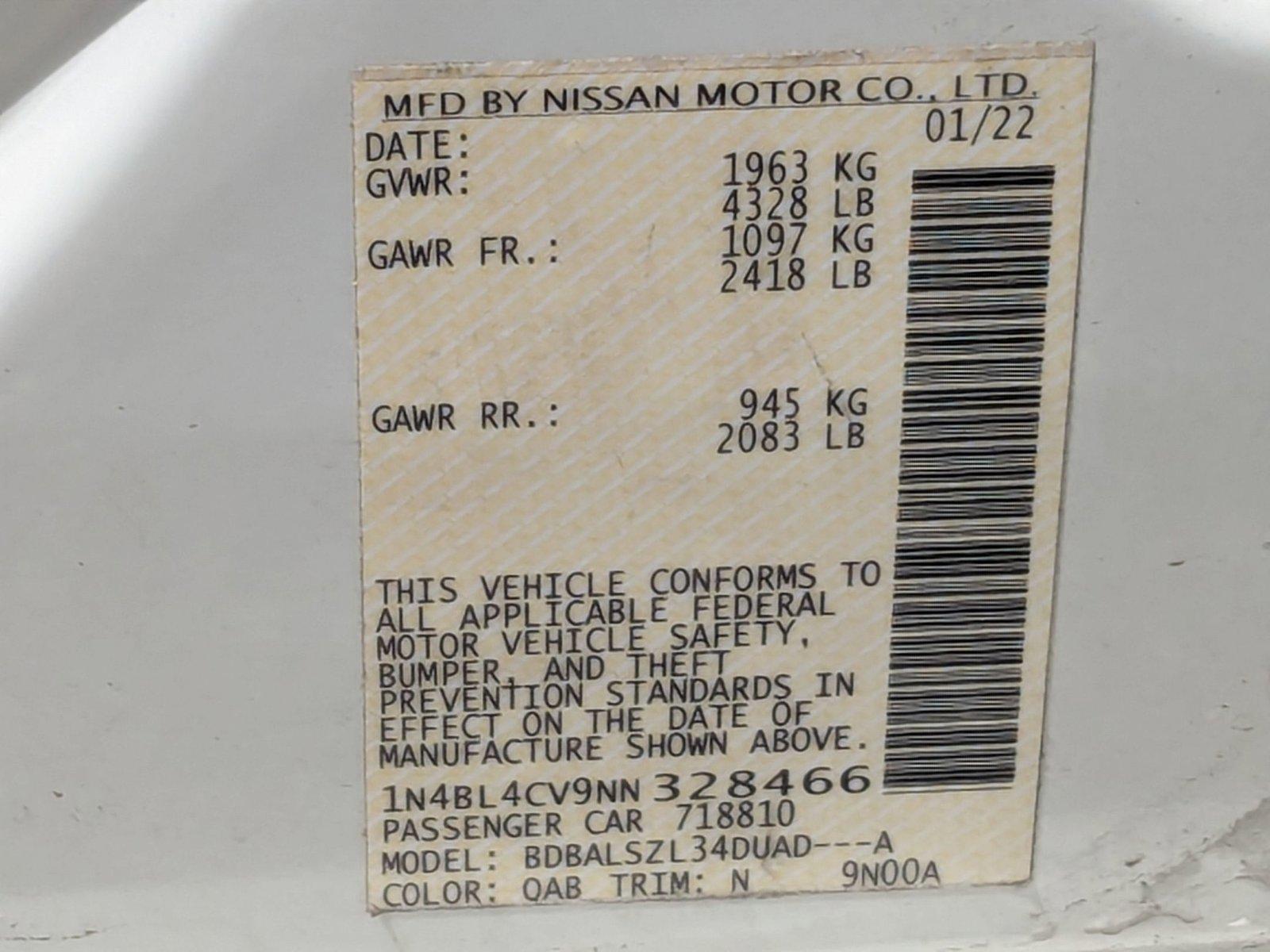 2022 Nissan Altima Vehicle Photo in Pembroke Pines, FL 33027
