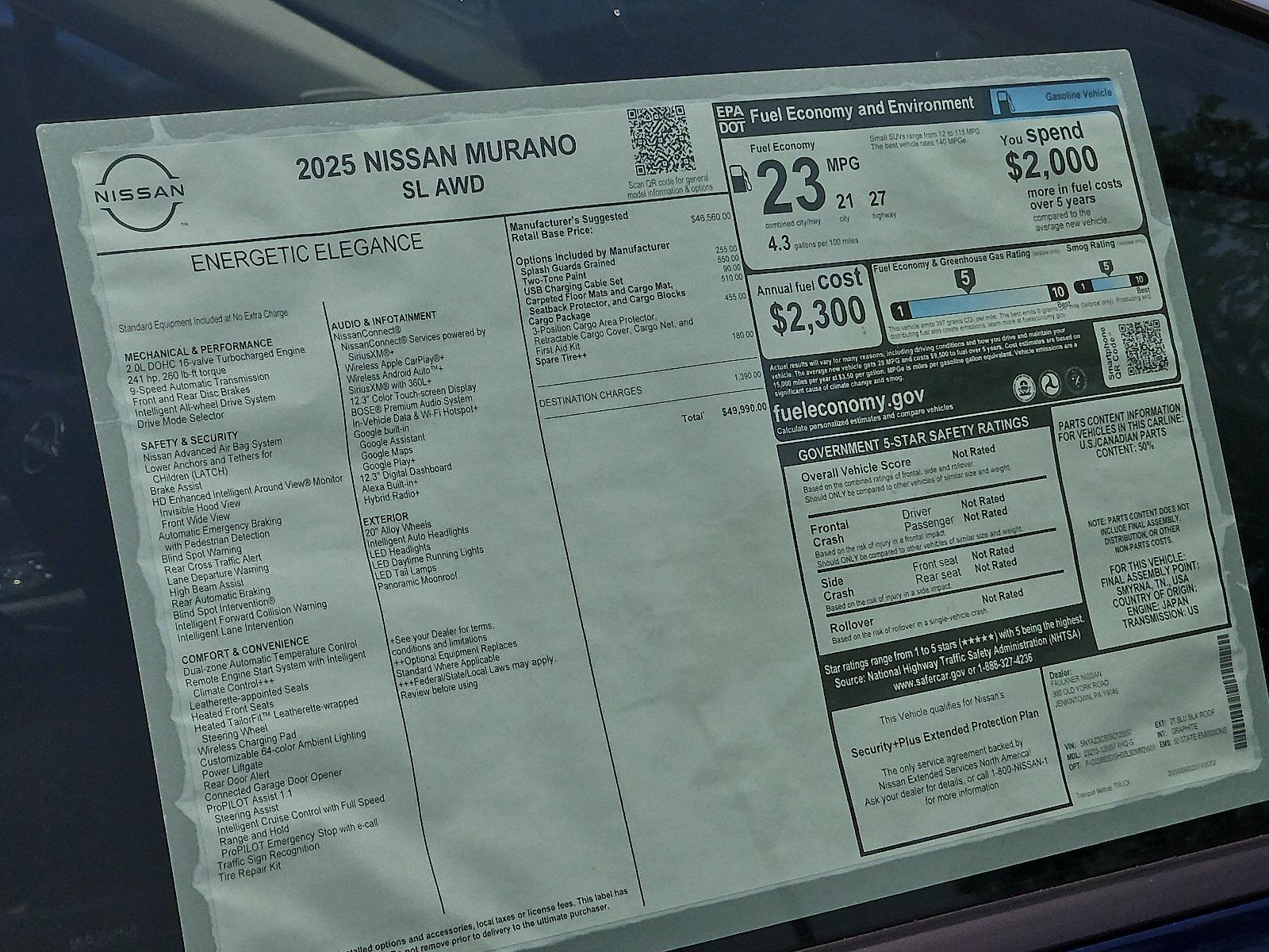 2025 Nissan Murano Vehicle Photo in Jenkintown, PA 19046