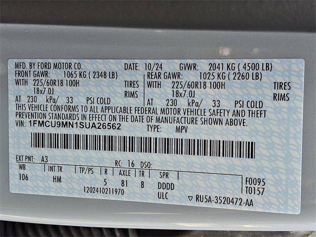 2025 Ford Escape Vehicle Photo in LANCASTER, PA 17601-0000