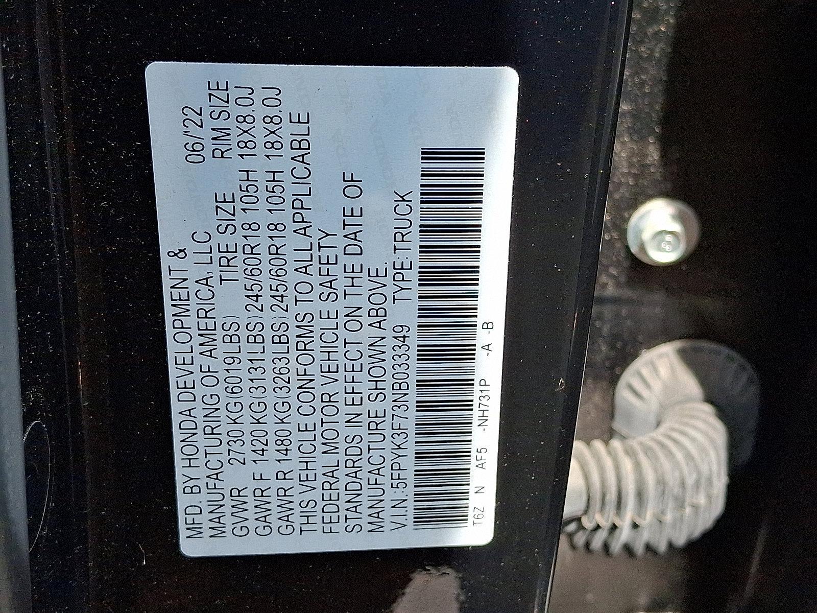 2022 Honda Ridgeline Vehicle Photo in Mechanicsburg, PA 17050-2306