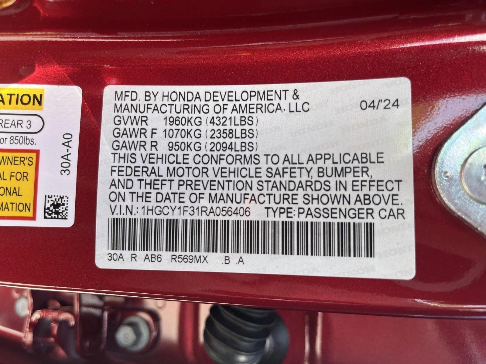 2024 Honda Accord Sedan Vehicle Photo in Clearwater, FL 33764