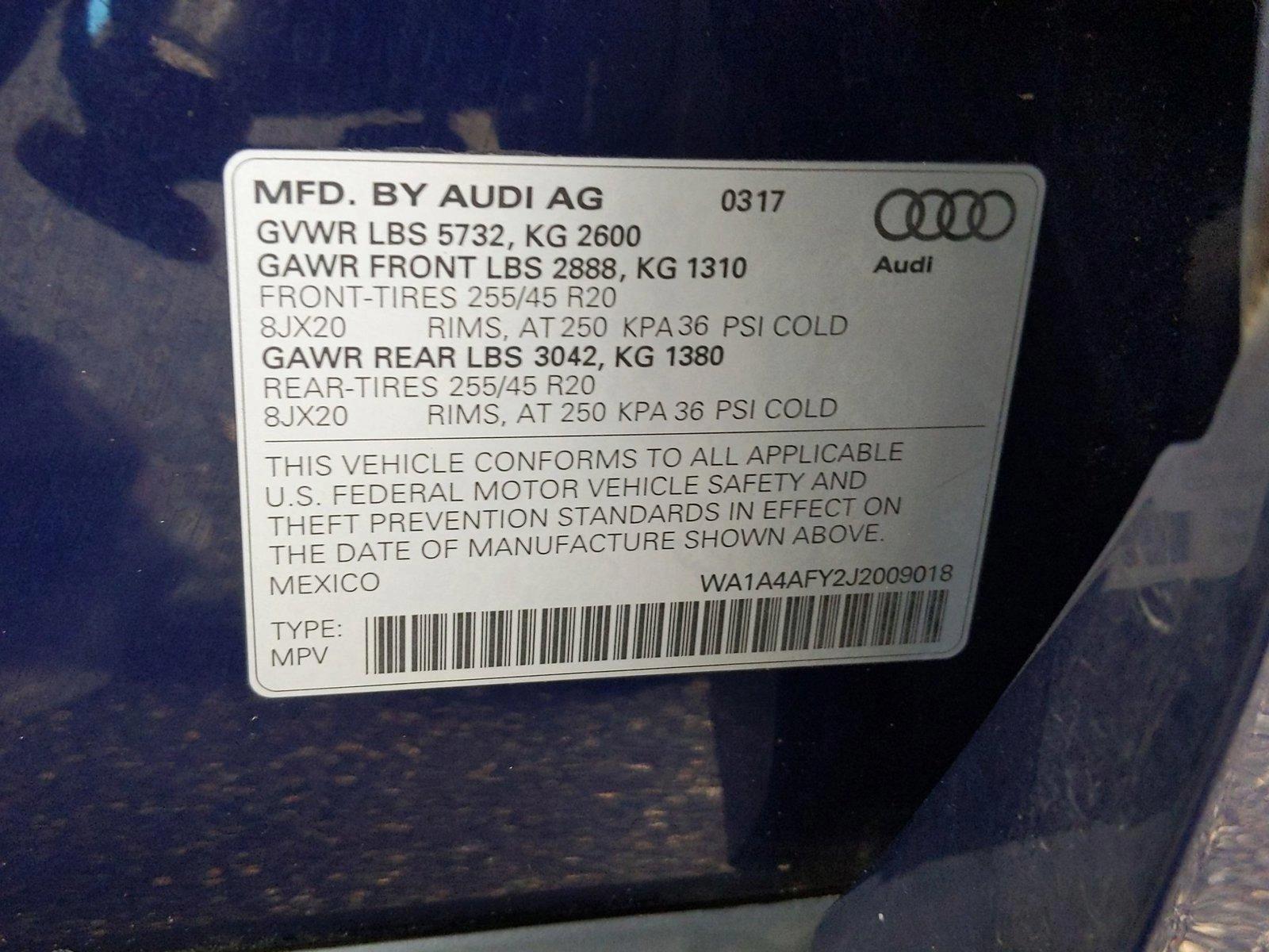 2018 Audi SQ5 Vehicle Photo in Bel Air, MD 21014