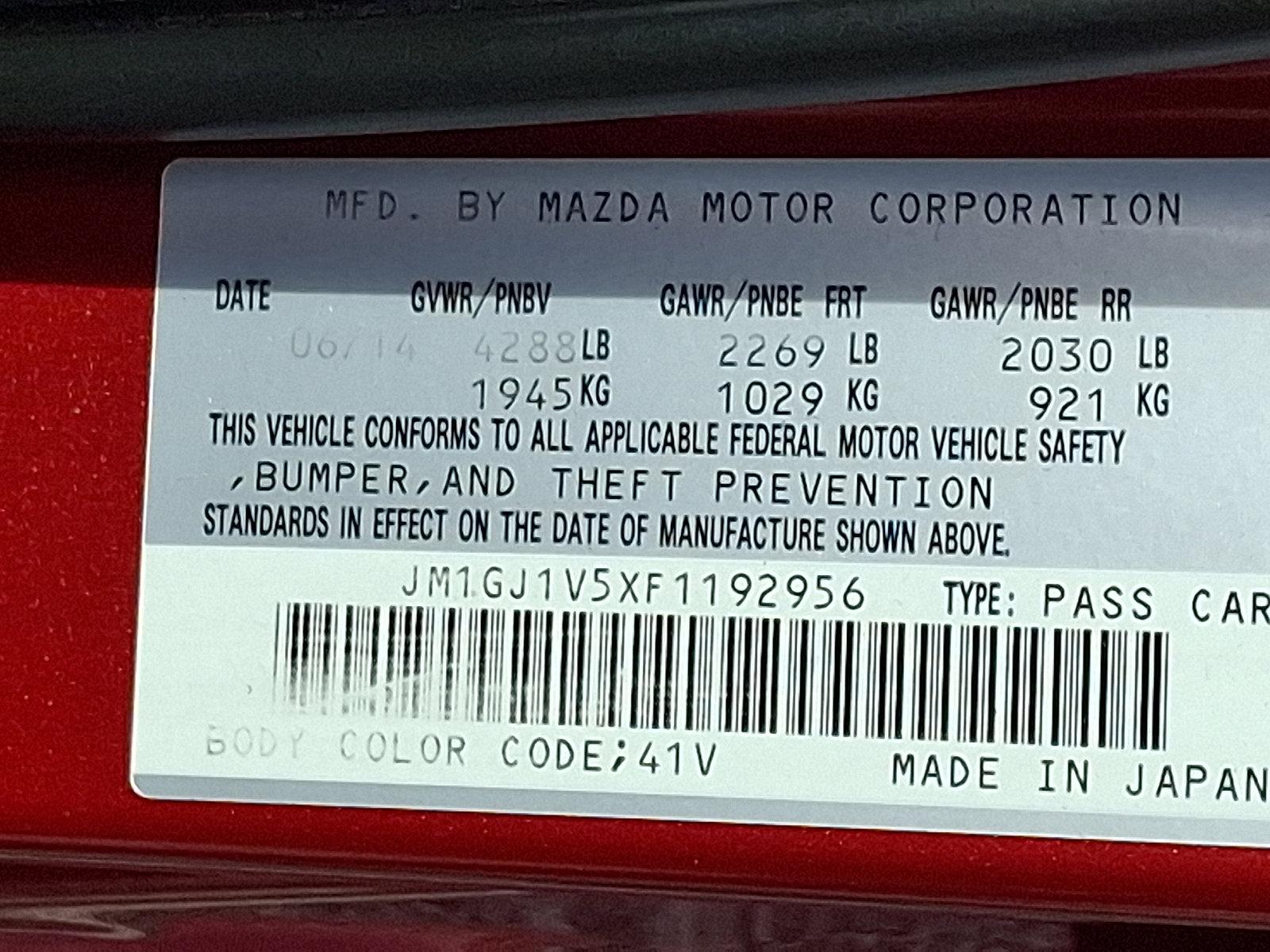 2015 Mazda Mazda6 Vehicle Photo in Trevose, PA 19053