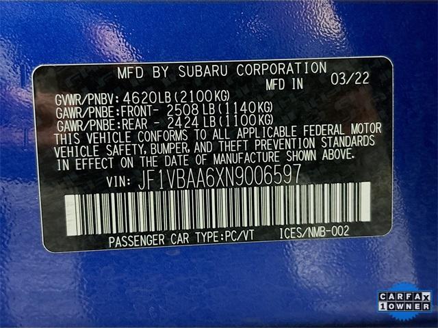 2022 Subaru WRX Vehicle Photo in Puyallup, WA 98371