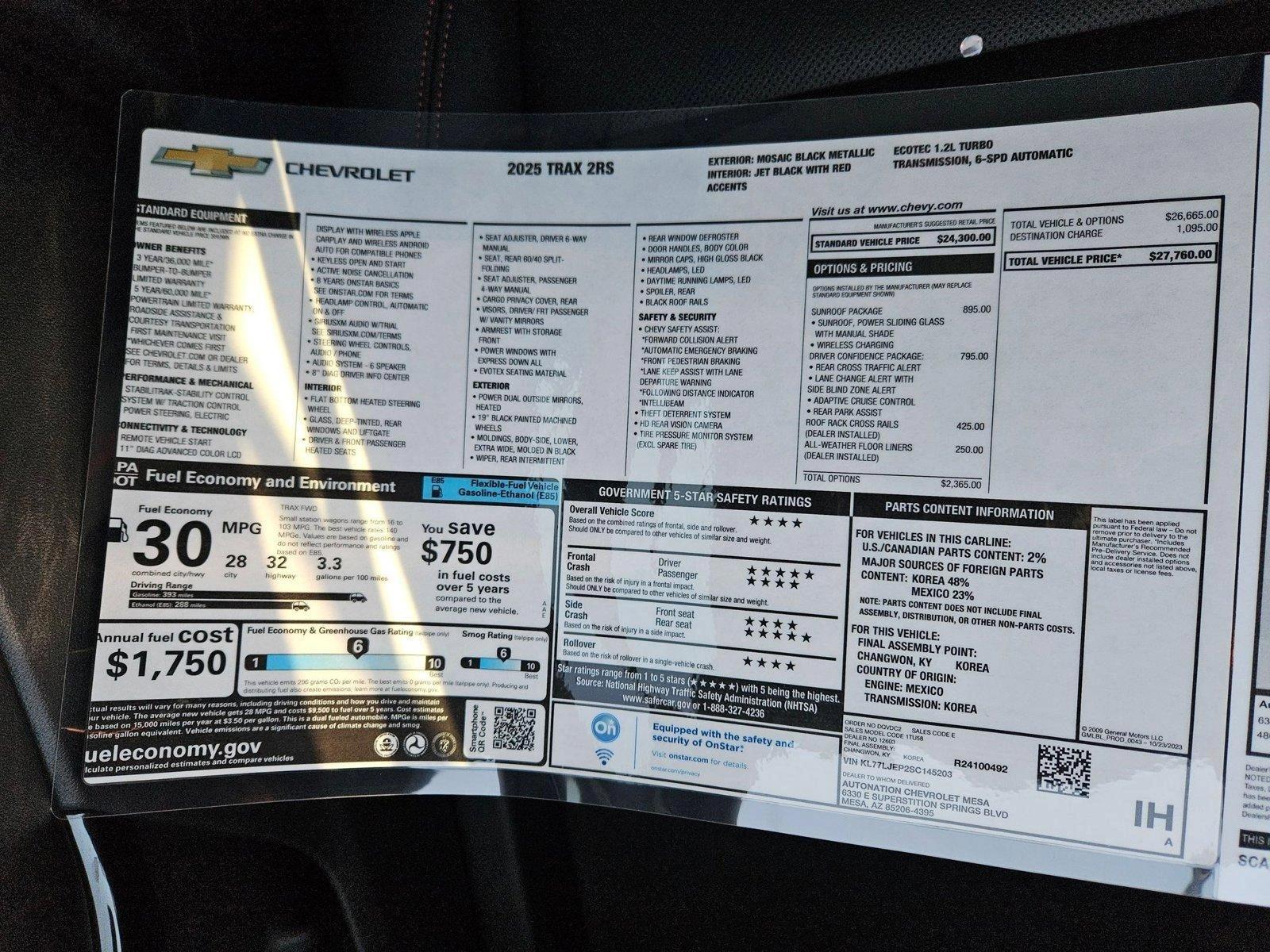 2025 Chevrolet Trax Vehicle Photo in MESA, AZ 85206-4395