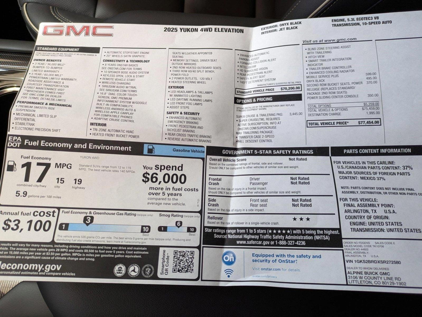 2025 GMC Yukon Vehicle Photo in GOLDEN, CO 80401-3850