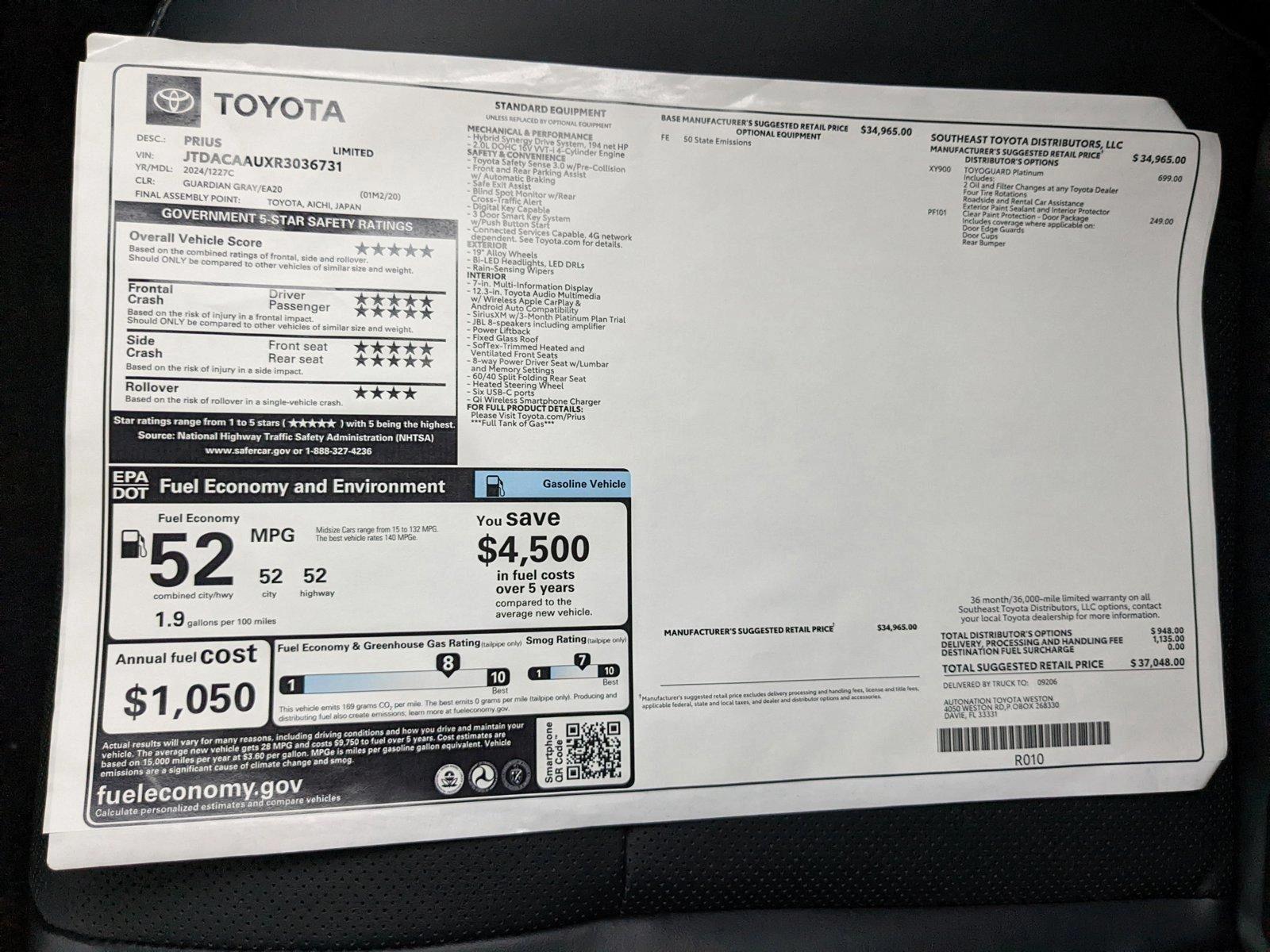 2024 Toyota Prius Vehicle Photo in Davie, FL 33331