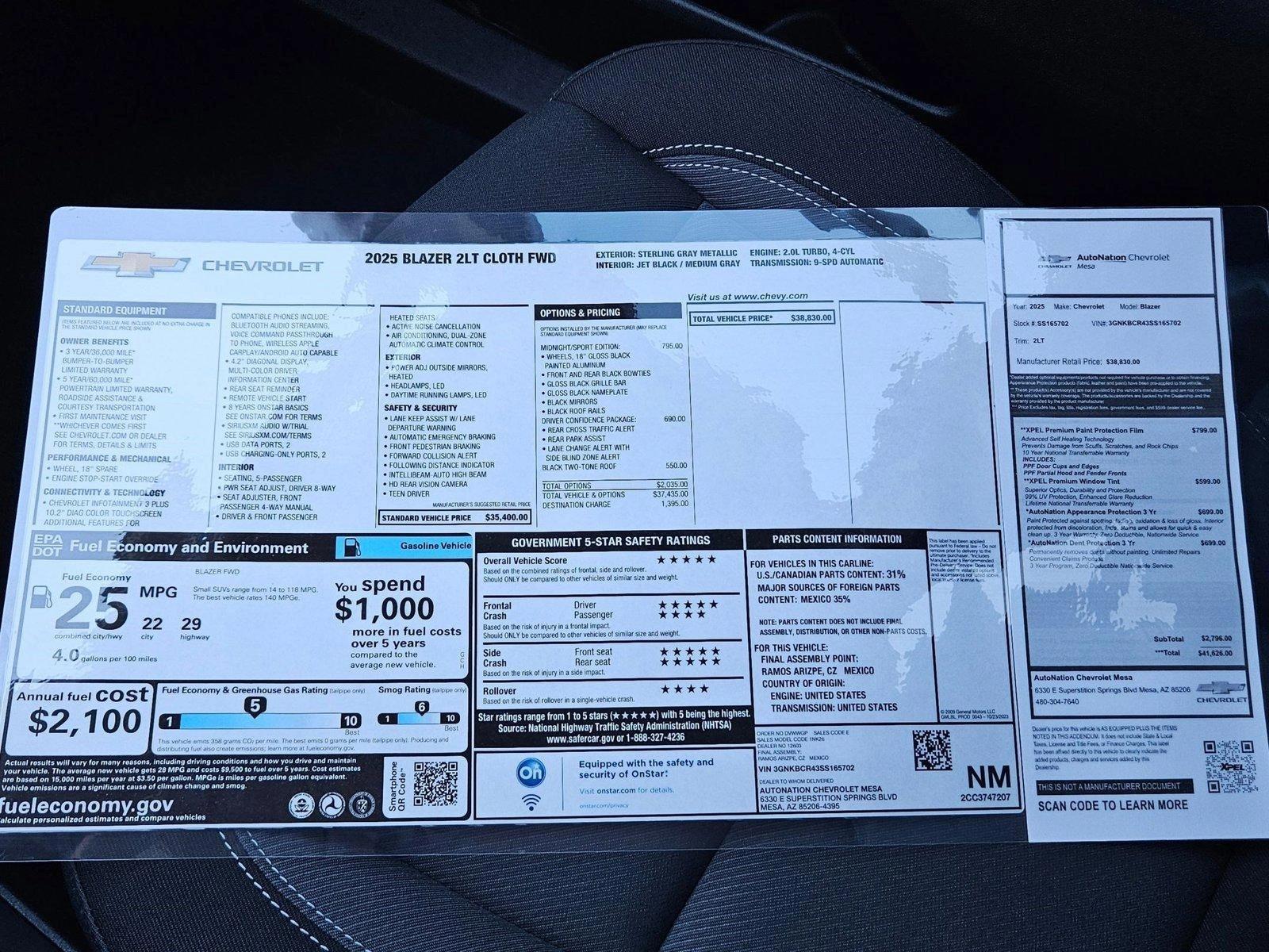 2025 Chevrolet Blazer Vehicle Photo in PEORIA, AZ 85382-3715