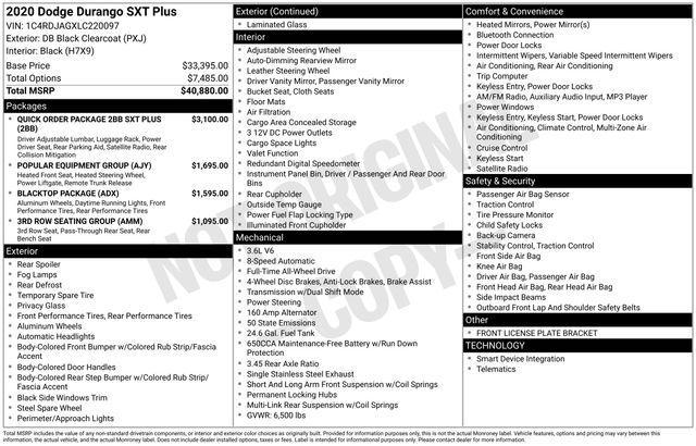 2020 Dodge Durango Vehicle Photo in DANBURY, CT 06810-5034