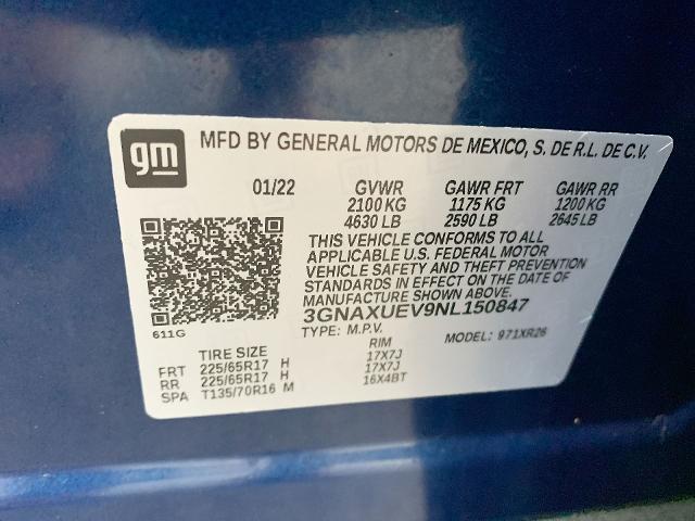 2022 Chevrolet Equinox Vehicle Photo in MOON TOWNSHIP, PA 15108-2571