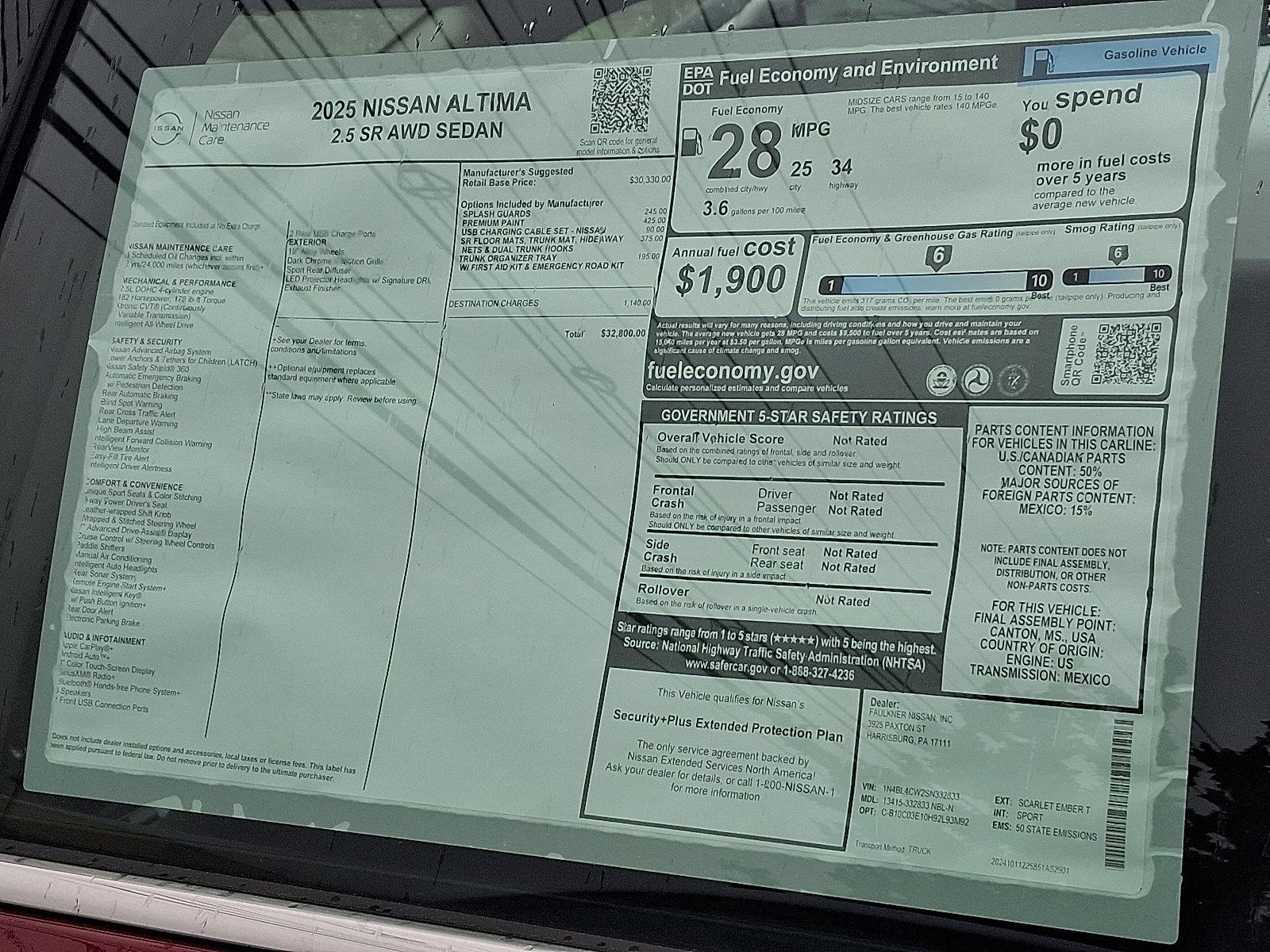2025 Nissan Altima Vehicle Photo in Harrisburg, PA 17111-1033