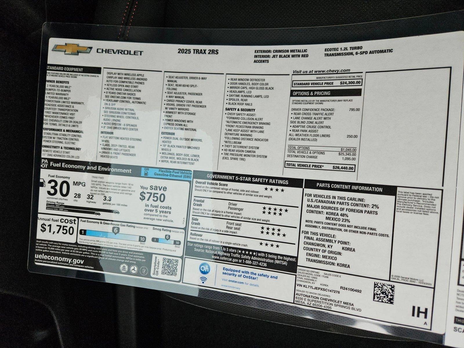 2025 Chevrolet Trax Vehicle Photo in MESA, AZ 85206-4395