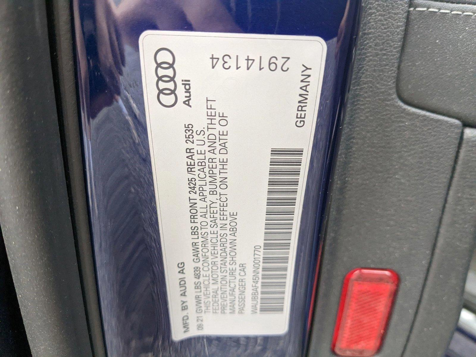 2022 Audi A4 Sedan Vehicle Photo in Orlando, FL 32811