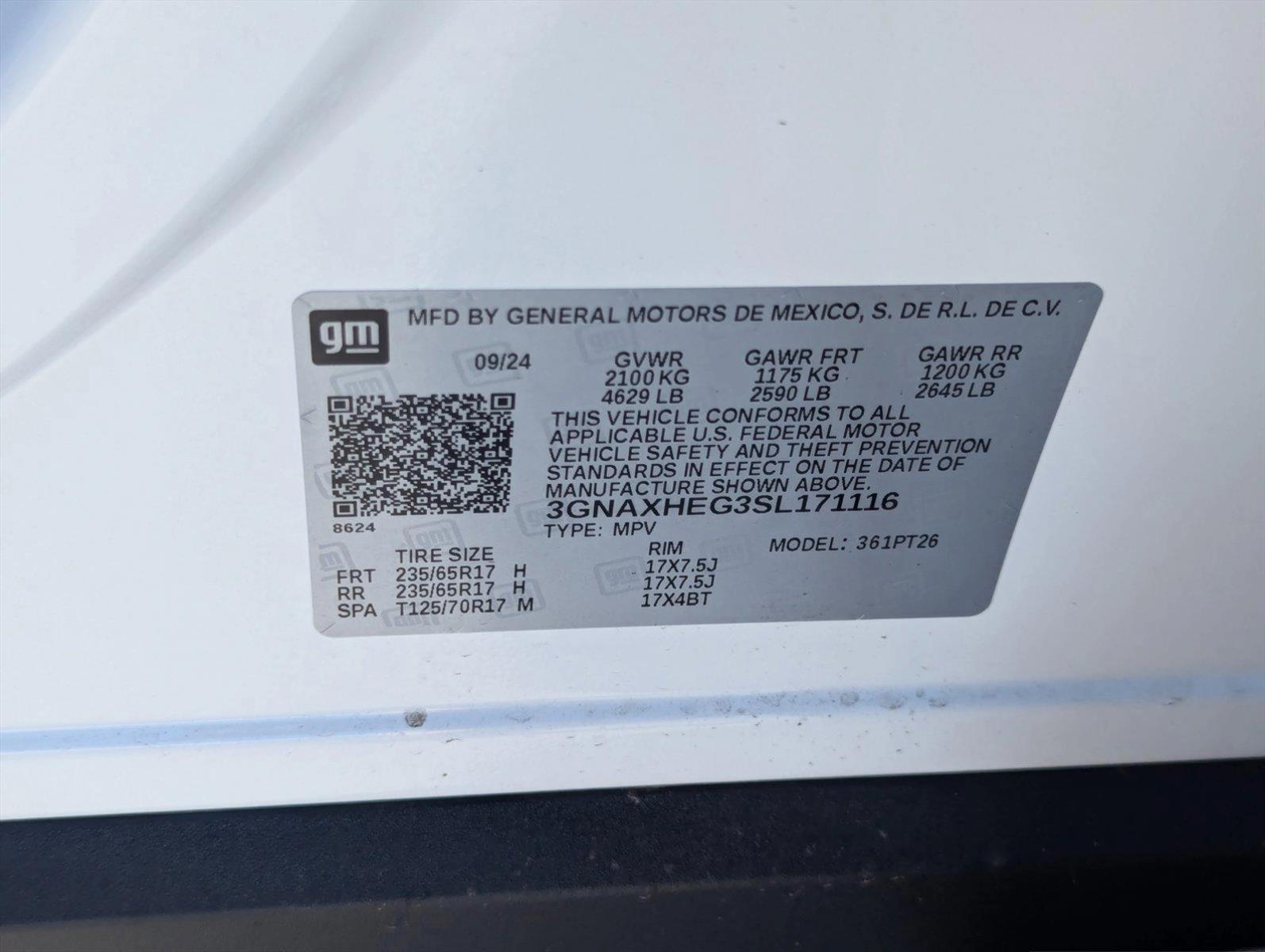 2025 Chevrolet Equinox Vehicle Photo in PEMBROKE PINES, FL 33024-6534