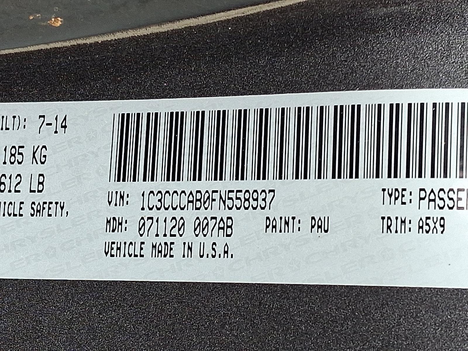 2015 Chrysler 200 Vehicle Photo in BETHLEHEM, PA 18017-9401