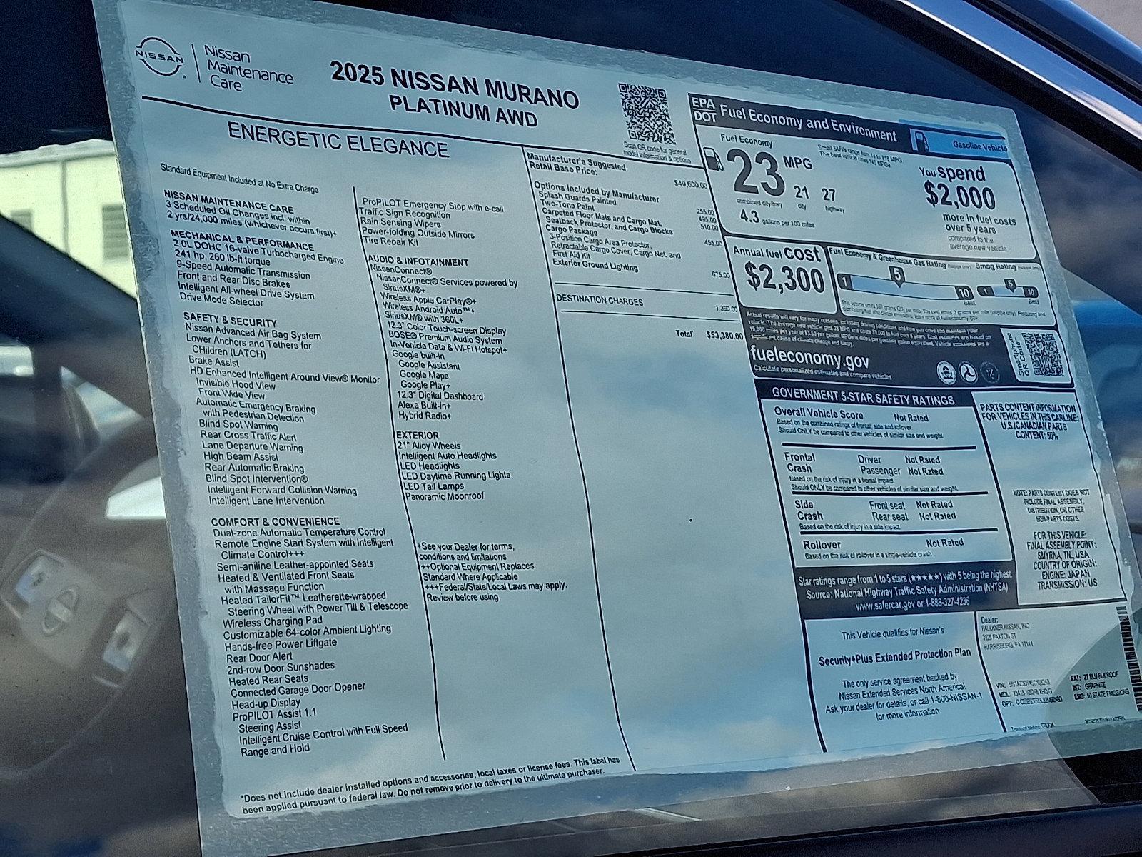 2025 Nissan Murano Vehicle Photo in Harrisburg, PA 17111-1033