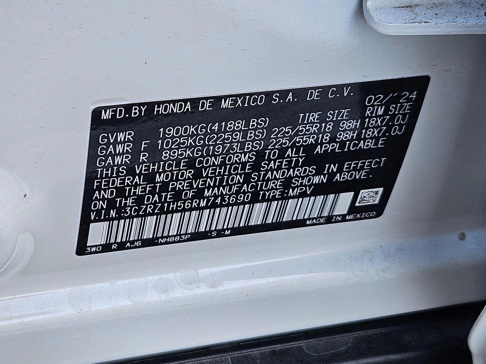 2024 Honda HR-V Vehicle Photo in Clearwater, FL 33764