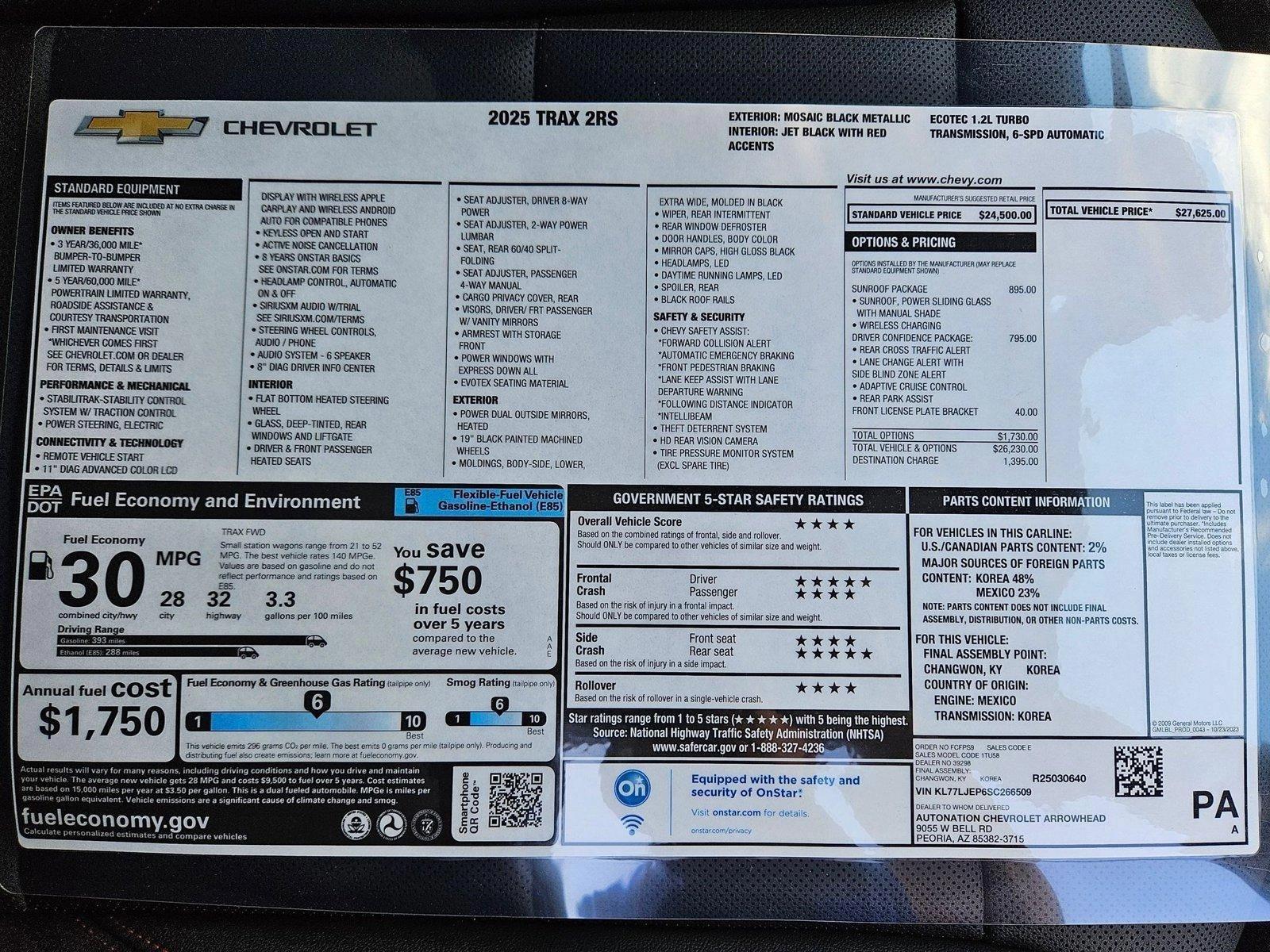 2025 Chevrolet Trax Vehicle Photo in PEORIA, AZ 85382-3715