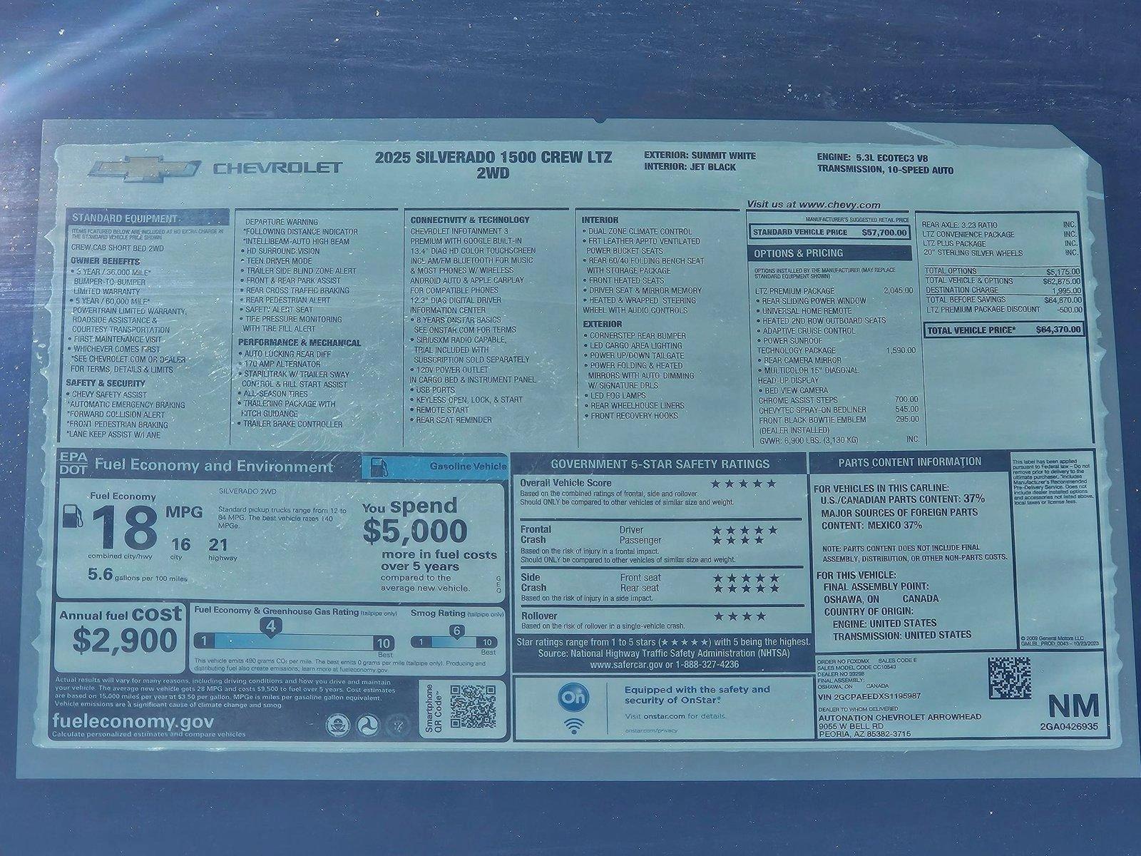 2025 Chevrolet Silverado 1500 Vehicle Photo in PEORIA, AZ 85382-3715