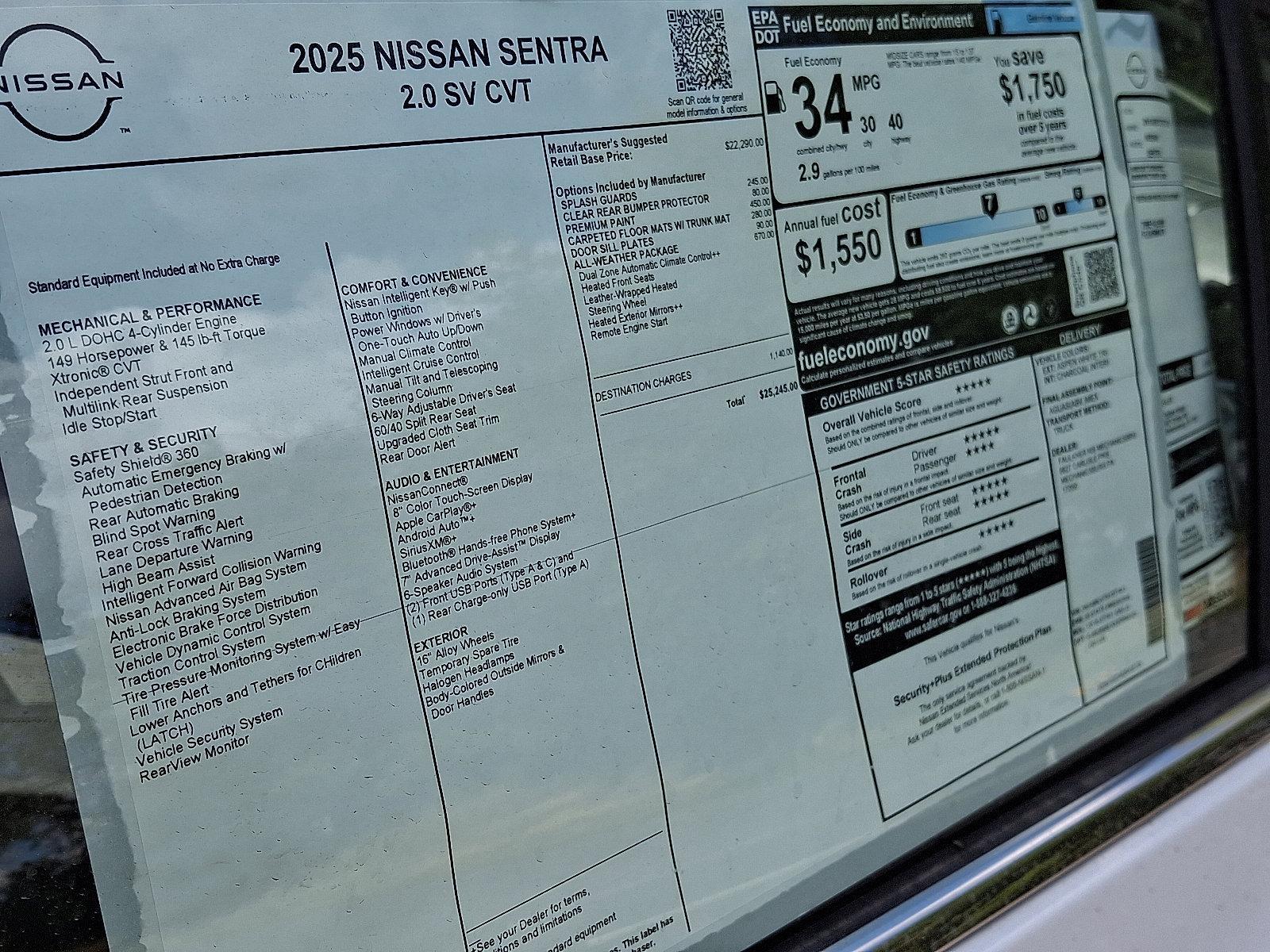 2025 Nissan Sentra Vehicle Photo in Mechanicsburg, PA 17050-2306
