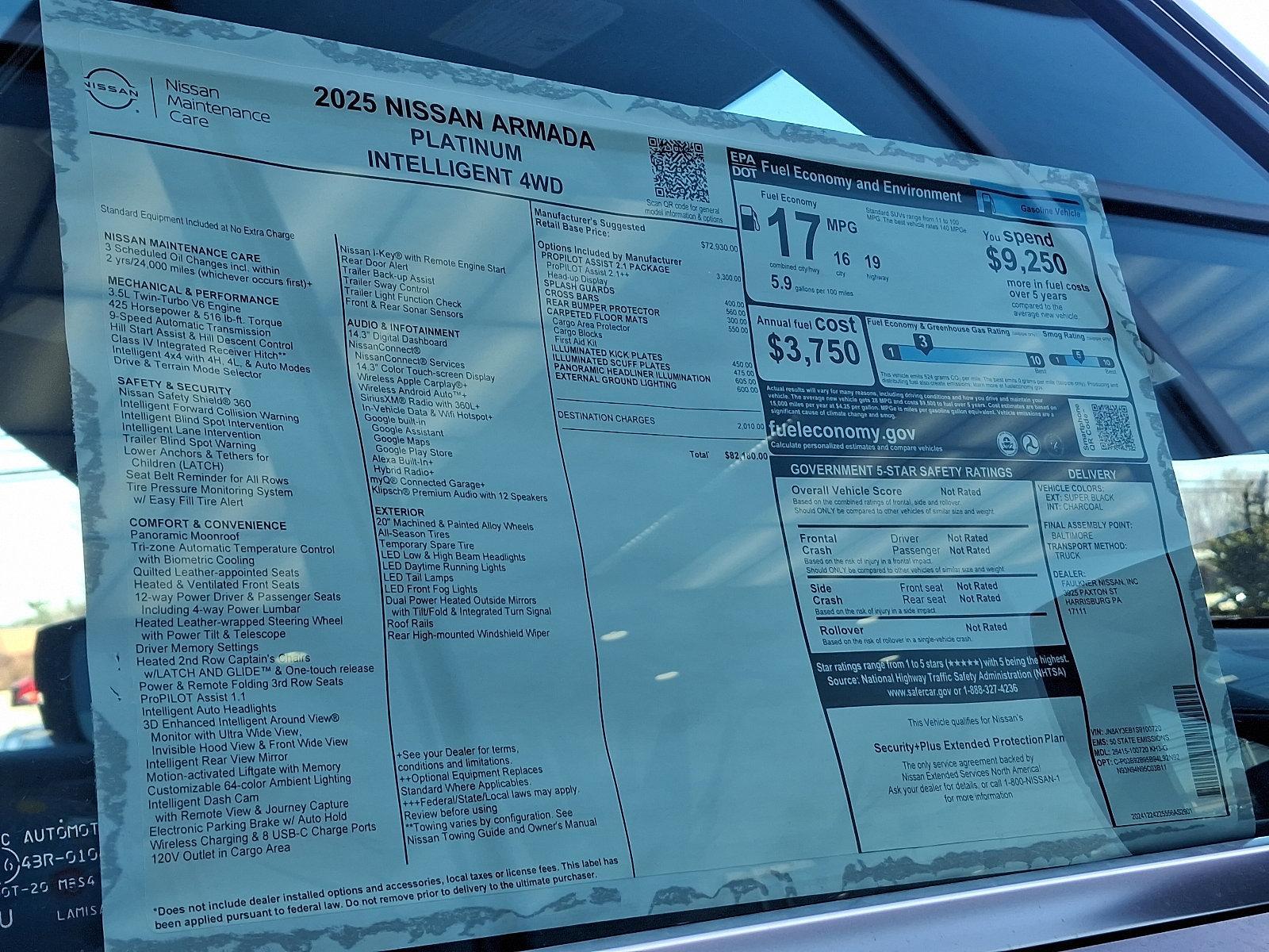 2025 Nissan Armada Vehicle Photo in Harrisburg, PA 17111-1033