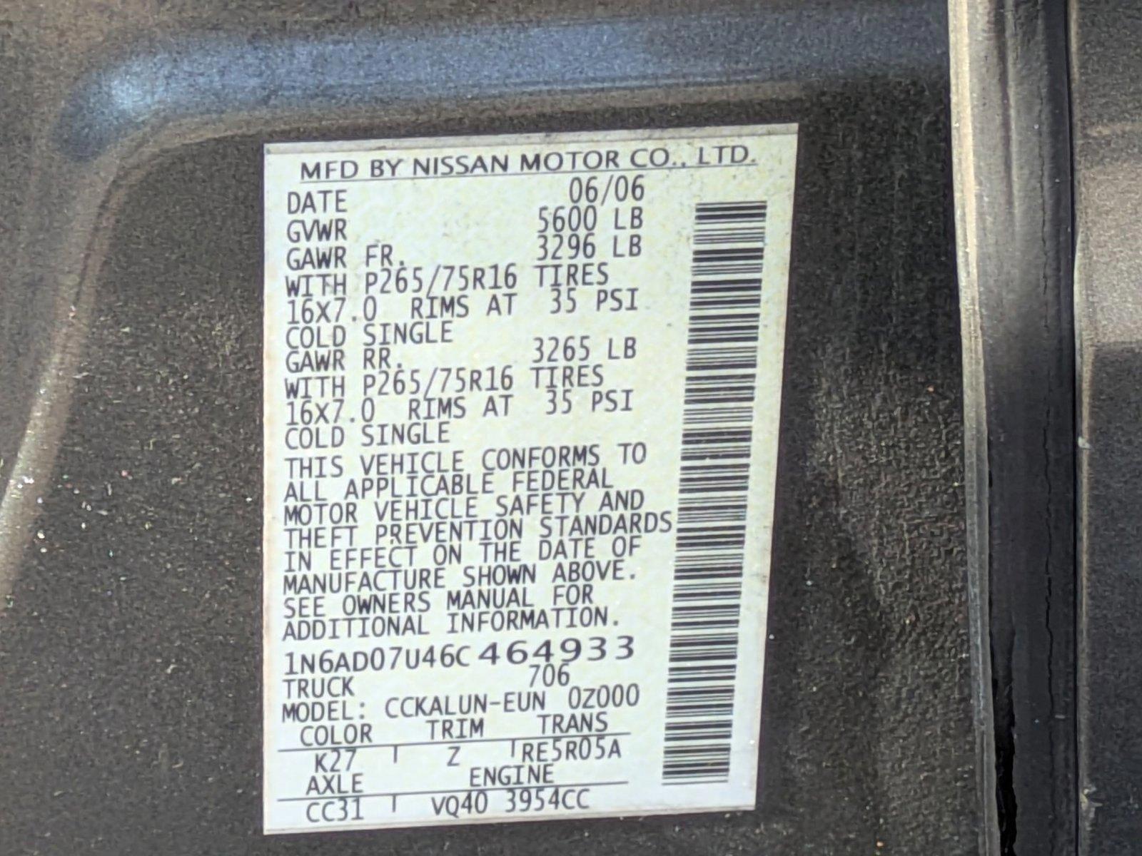 2006 Nissan Frontier Vehicle Photo in CLEARWATER, FL 33764-7163
