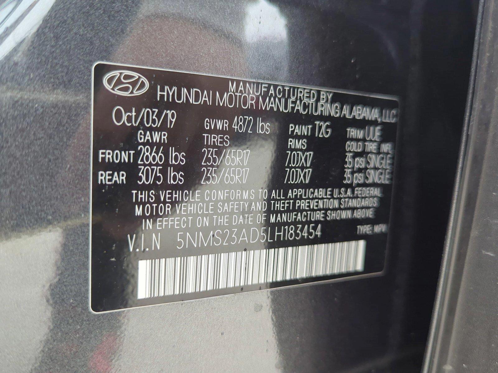 2020 Hyundai SANTA FE Vehicle Photo in Pembroke Pines, FL 33027