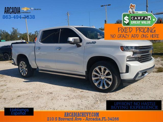 Used 2021 Chevrolet Silverado 1500 High Country with VIN 1GCUYHEL7MZ225500 for sale in Arcadia, FL