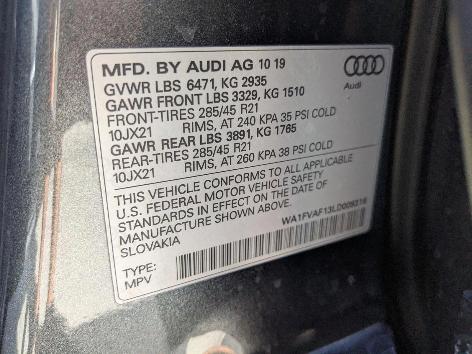 2020 Audi Q8 Vehicle Photo in Pompano Beach, FL 33064