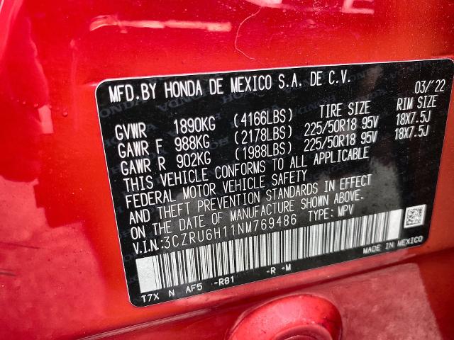 2022 Honda HR-V Vehicle Photo in WILLIAMSVILLE, NY 14221-2883