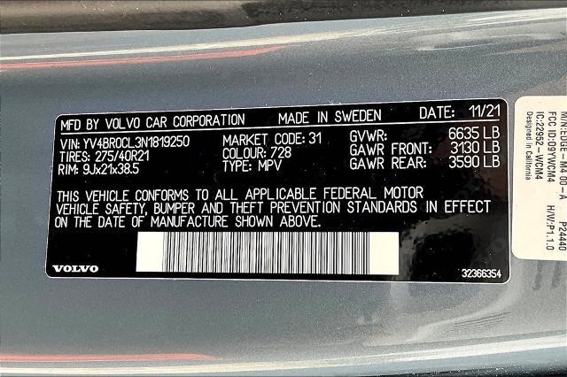 2022 Volvo XC90 Recharge Plug-In Hybrid Vehicle Photo in Houston, TX 77007
