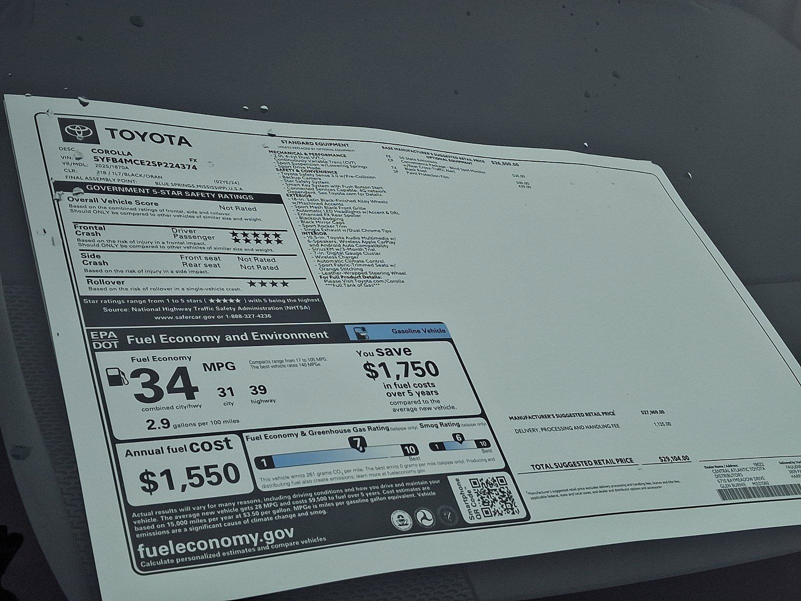 2025 Toyota Corolla Vehicle Photo in Harrisburg, PA 17111