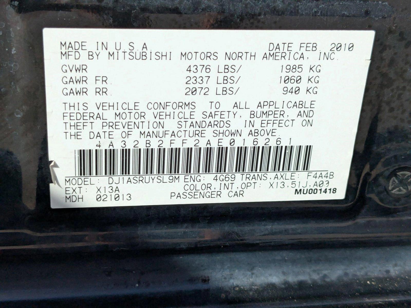2010 Mitsubishi Galant Vehicle Photo in Spokane Valley, WA 99212